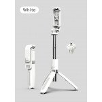 Wholesale Heavy Duty 3 in 1 Aluminum Wireless Bluetooth Extendable Selfie Stick with Tripod Stand (White)